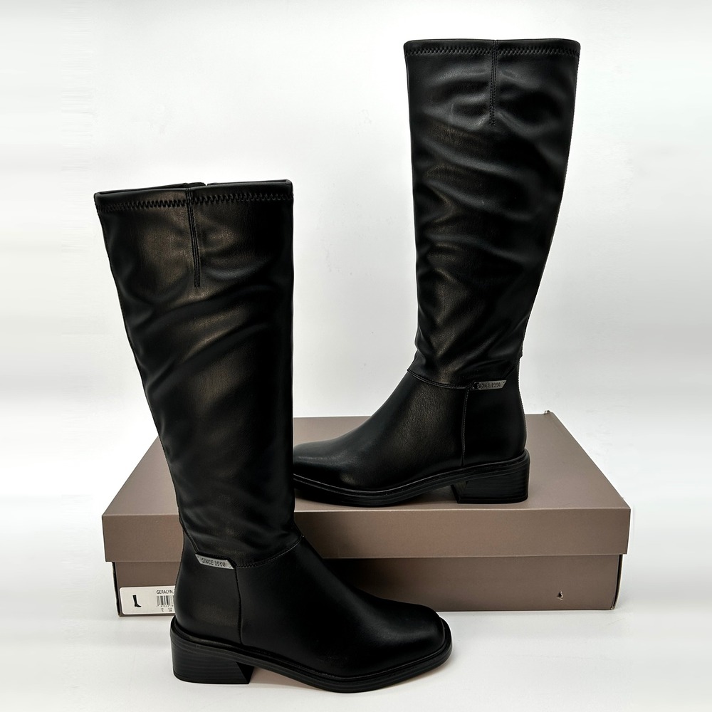 Womens Knee High Boots, Franco Sarto Geralyn Size 7.5 M Block Heel Black NEW
